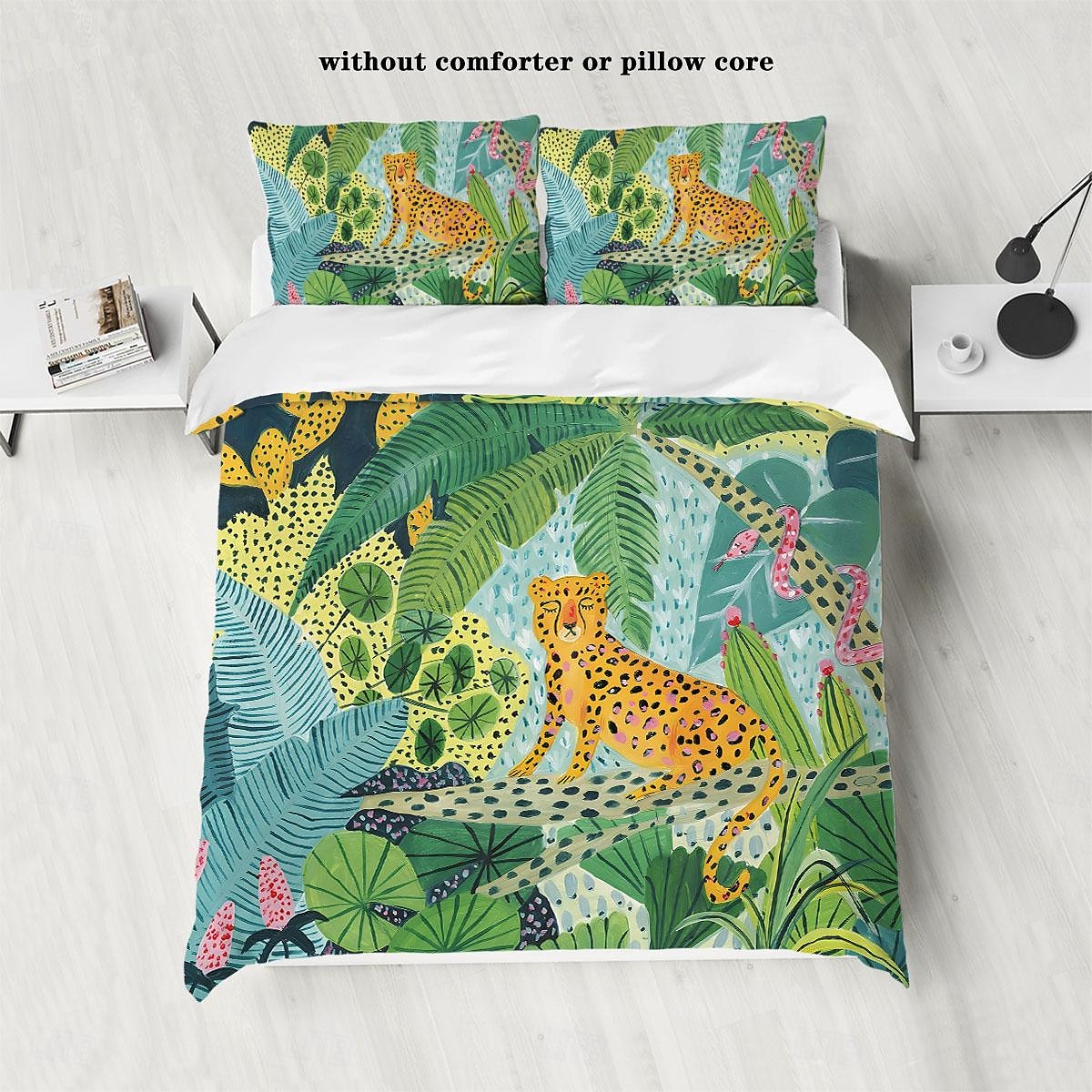 tropical rainforest series 3-delat påslakanset för sommaren mjuk hudvänlig långvarig för hotellrum gästrum sängkläder bekvämt set 2025 - $60.99 –P12