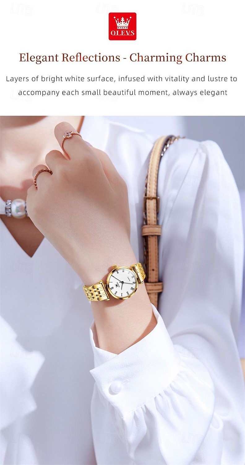 New Olevs Olevs Brand Fashion Women'S Quartz Watch Simple Fashion Trend Travel Sports Leisure Waterproof Steel Belt Women'S Wristwatch 2025 - $28.99 –P12