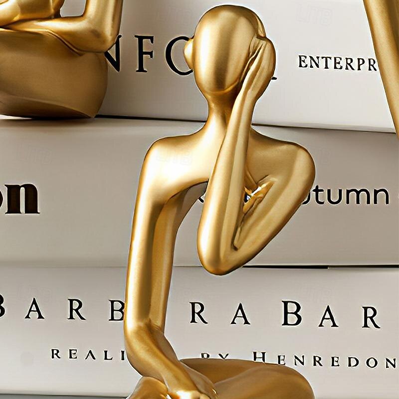 Золотая статуя, украшения для дома для гостиной, декор полки, современный декор книжной полки, статуэтки, настольная скульптура, декор стола 2025 - $18.99 –P7