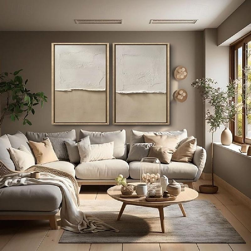 oil painting handmade Mid Century Abstract White oil painting  Neutral Decor White Plaster painting Wall Art  New*Minimal Scandinavian Medieval  3D Textured Painting Artwork 2025 - $116.99 –P4