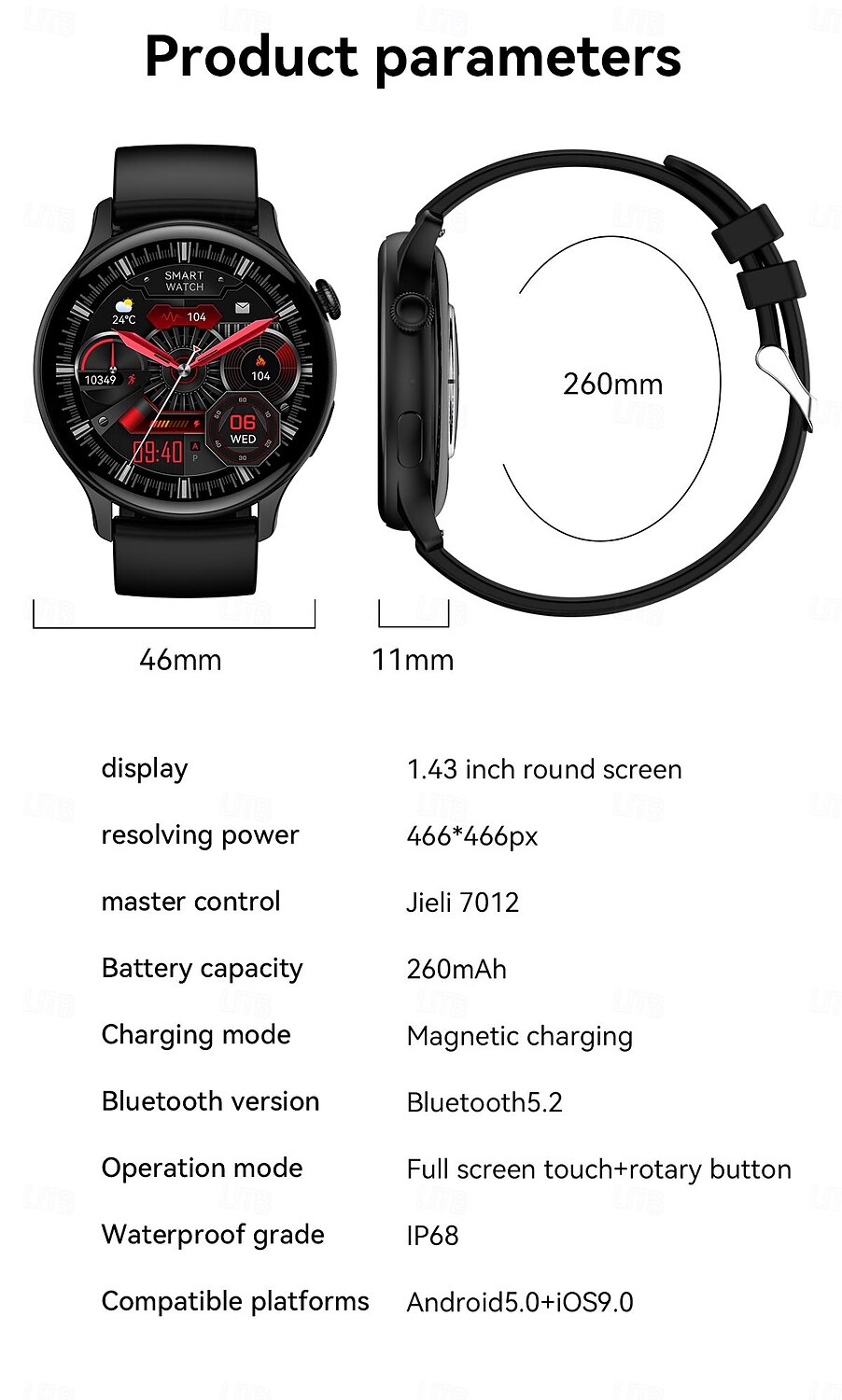 Умные часы hk85 1.43 amoled bt call nfc мониторинг здоровья всегда на дисплее отслеживание фитнес-спортивные умные часы 2025 - $48.99 –P20