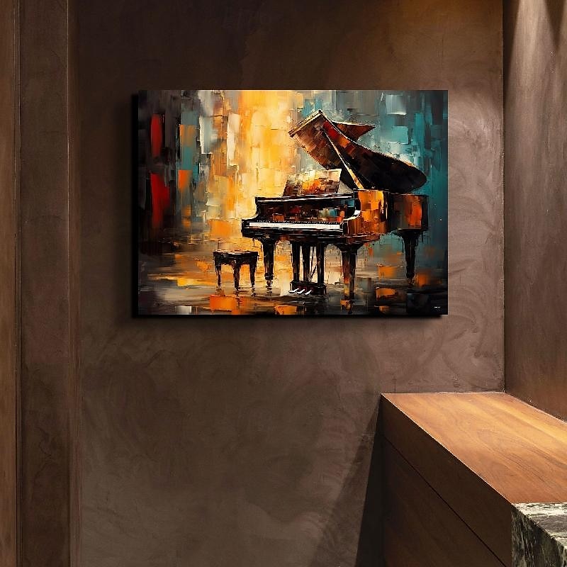 pittura a olio astratta per pianoforte fatta a mano su tela di arte della parete pianoforte pittura di arte arte della parete pciture per i musicisti pianista pittura a olio di opere d'arte pianoforte del 2026 a $87.99 –P7