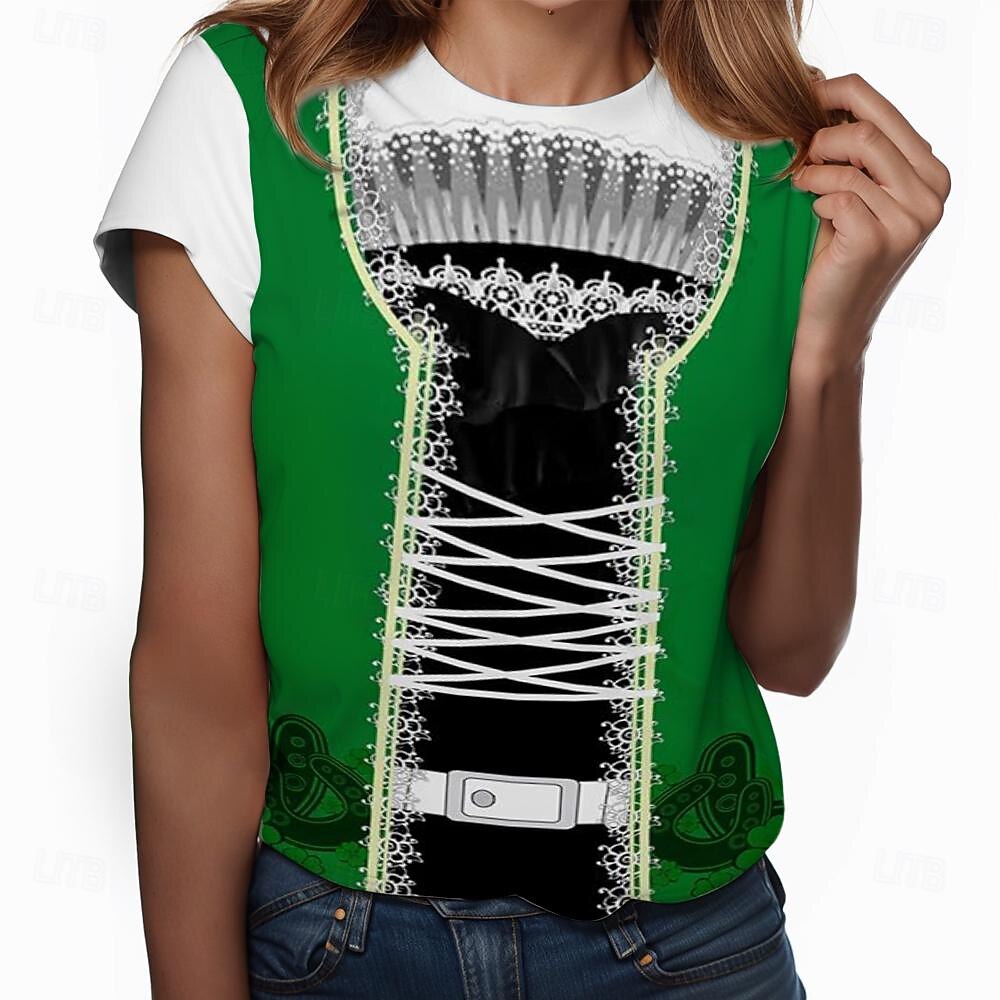 Tricou lederhosen #D Casual Stil de strada Tricou pentru Pentru femei Adulți Ștanțare la cald pentru Carnaval Bere Oktoberfest Petrecere Casul / Zilnic 2026 - $20.99 –P1