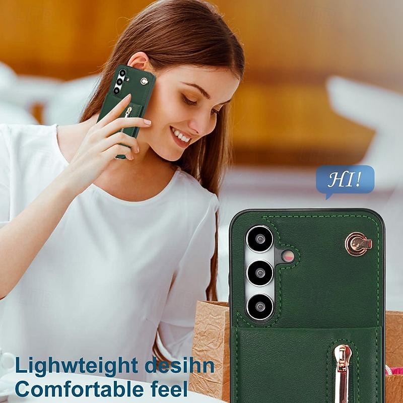 Phone Case For Samsung Galaxy S24 S23 S22 S21 S20 Ultra Plus FE S25 Ultra Back Cover Wallet Case Zipper with Lanyard Kickstand Retro TPU PU Leather 2025 - $23.99 –P11