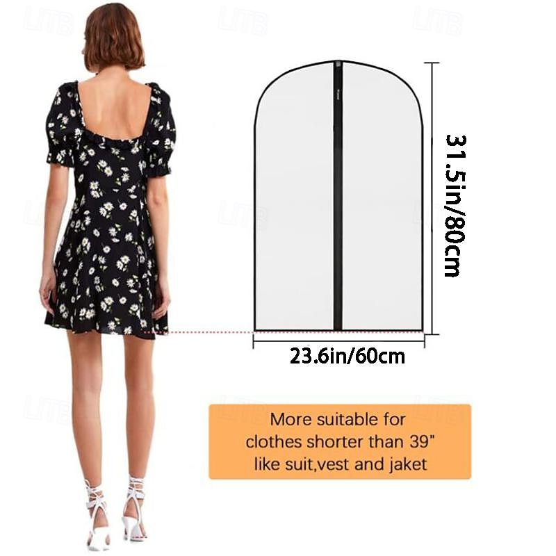 6 Pack Breathable Clothes Covers with Zip 60x80cm Hanging Garment Covers Bags Moth-Proof Storage Bag for Men Suit Dress Bag Covers Dust Cover for Wardrobe Storage and Travel Clear 2025 - $17.99 –P2