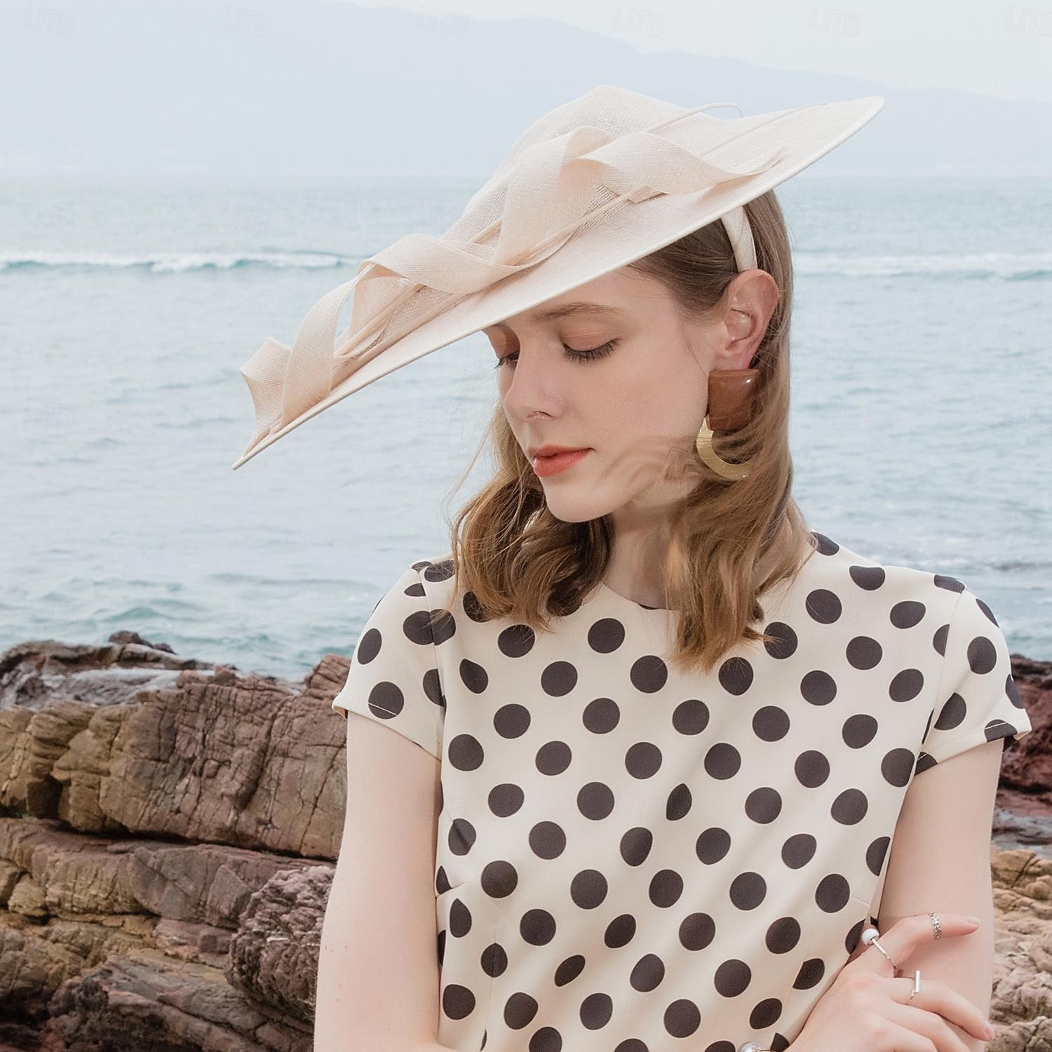 pannebånd hatter lin bowler / cloche lue bøtte lue solhatt bryllup teselskap elegant bryllup med fjær sløyfe hodeplagg hodeplagg 2025 - $50.99 –P6