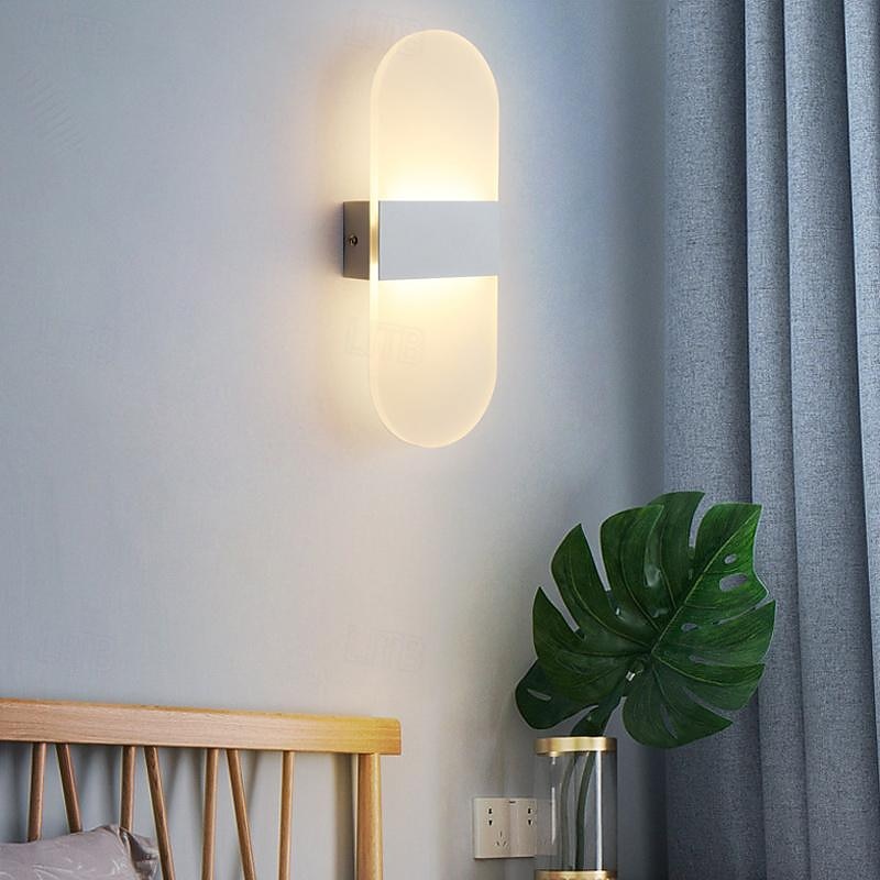 led nástěnné svítidlo 2barevný světelný zdroj 10cm 5w nordic style ip54 hliníková akrylová vnitřní nástěnná svítidla osvětlení do ložnice koupelna obývací pokoj chodby 85-265v 2026 - $33.99 –P5