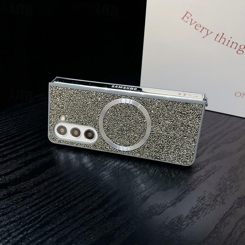 Phone Case For Samsung Galaxy Z Fold 5 Z Fold 4 Z Fold 3 Back Cover Magnetic Adsorption Magnetic Bling Glitter Shiny Shockproof Color Gradient PC 2025 - $18.99 –P5