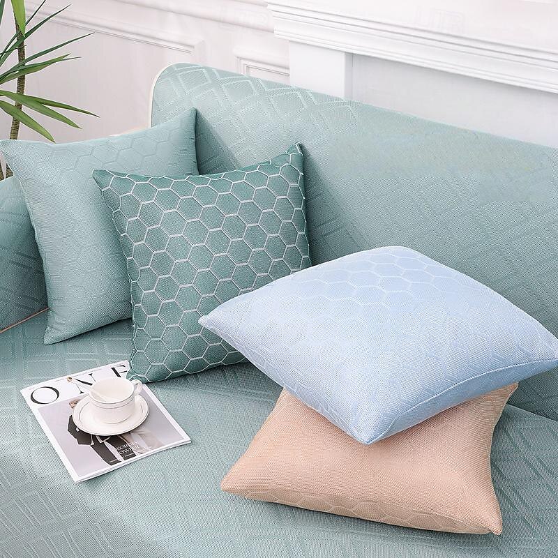 The New Double-Sided Ice Silk Pillow Geometric Hexagonal Summer Ice Back Pillow Sofa Living Room 2025 - $18.99 –P1