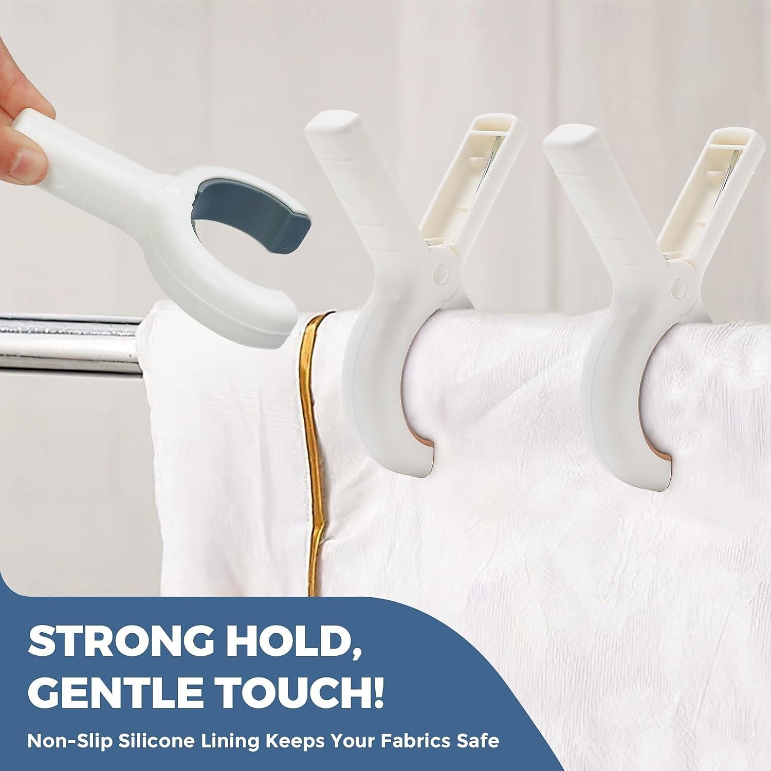 4-pack extra grote strandlakenclips, 5,1 inch handdoekclips voor strandstoelen cruise heavy duty, handdoekhouderclips voor kledingzwembadboot, 2 kleuren kaki en blauw 2025 - $7.99 –P3