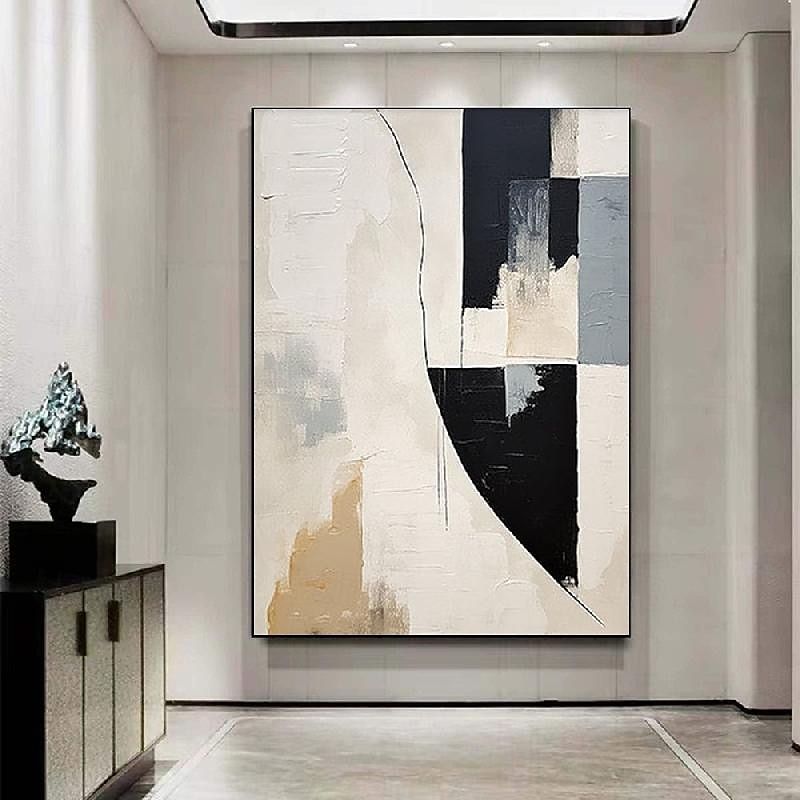 arte minimalista bege branco preto feita à mão arte de parede wabi-sabi bege brancogrande arte de parede abstrata begearte texturizada preta pintura a óleo de 2026 por $176.99 –P10