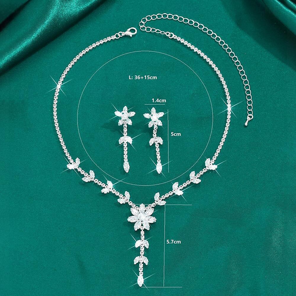 Jewelry Set 3pcs Rhinestone Alloy Earrings Necklace Women's Elegant Vintage Fashion Geometrical Geometric Jewelry Set For Wedding Party Anniversary 2025 - $16.99 –P1