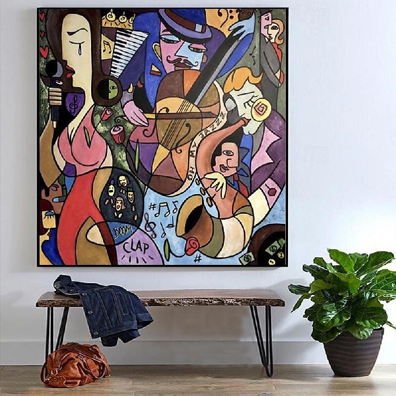 große handgemachte abstrakte bunte figurative Gemälde auf Leinwand handgemachte Luxus-Malerei Picasso Stil Kunst strukturierte Öl Acryl Malerei Wand-Dekor 2025 - $166.99 –P4
