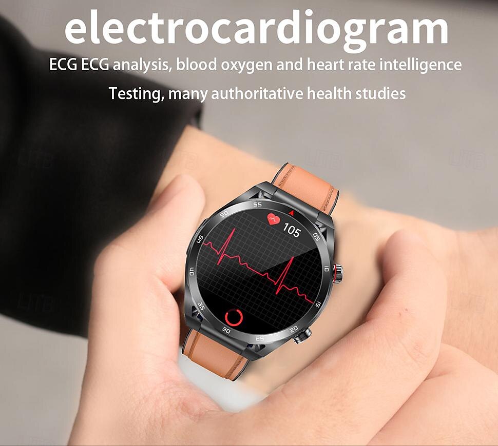 iMosi ET450 Smart Watch 1.39 inch Smartwatch Fitness Running Watch Bluetooth ECG+PPG Temperature Monitoring Pedometer Compatible with Android iOS Women Men Long Standby Hands-Free Calls Waterproof IP 2025 - $71.99 –P3