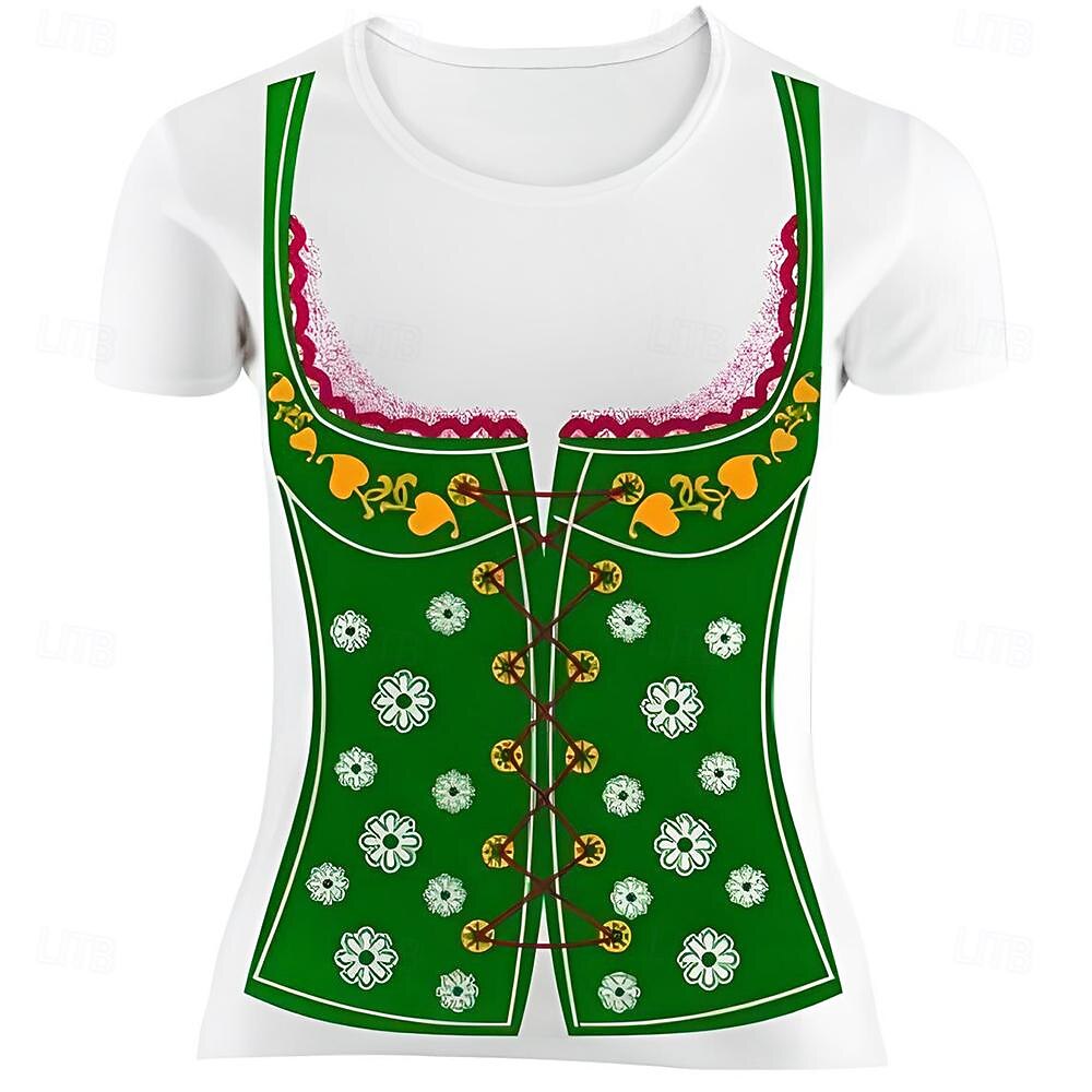 Tricou lederhosen #D Casual Stil de strada Tricou pentru Pentru femei Adulți Ștanțare la cald pentru Carnaval Bere Oktoberfest Petrecere Casul / Zilnic 2026 - $20.99 –P7