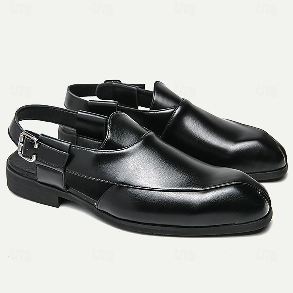 Zuecos y mules de cuero genuino para hombre con espalda abierta: calzado cómodo, formal e informal sin cordones 2025 - $54.99 –P3