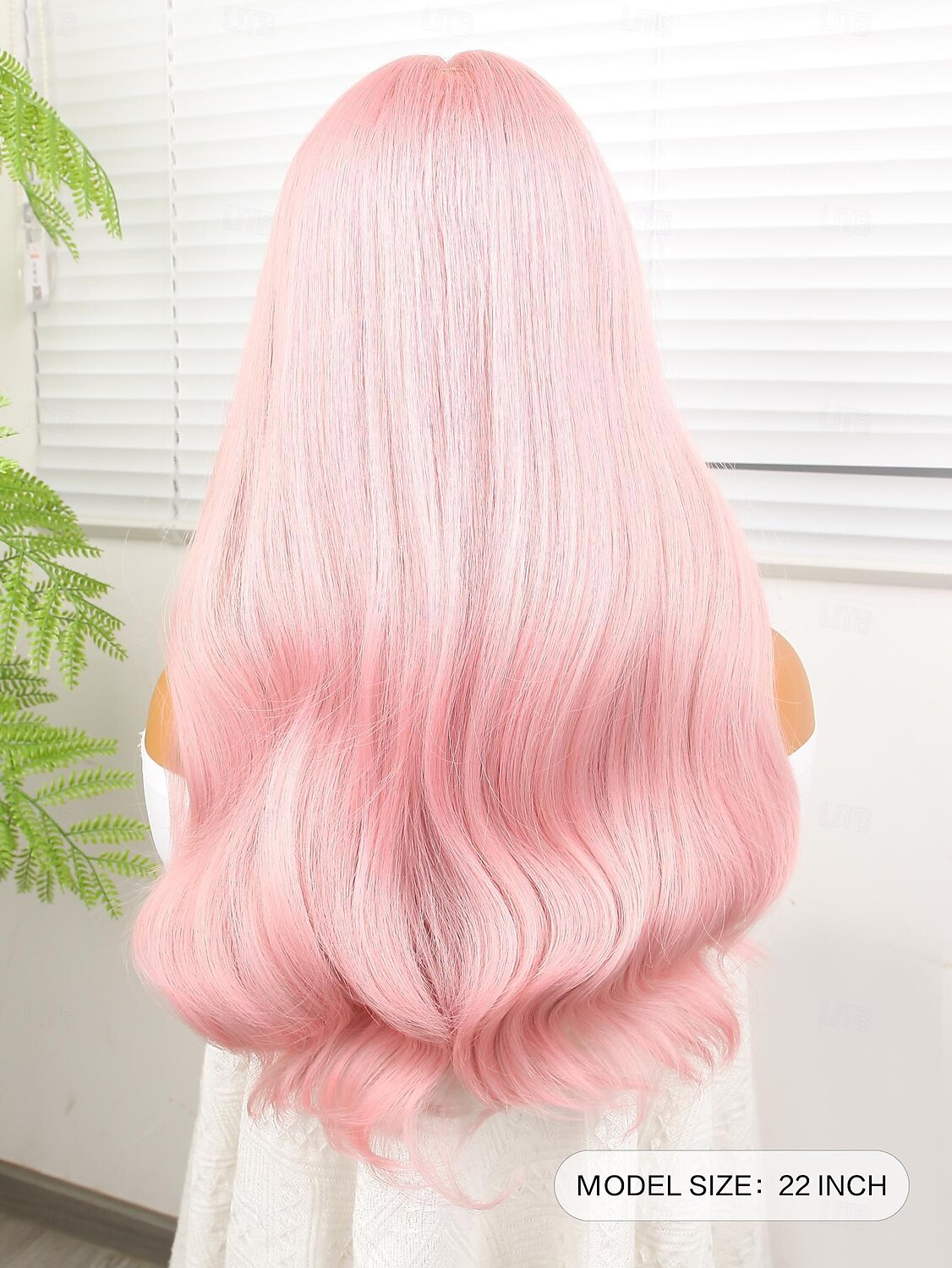 Synthetic Wig Deep Wave Neat Bang Wig 22 inch Pink+Red Synthetic Hair 22 inch Women Pink 2025 - $23.99 –P5