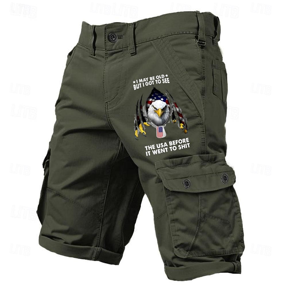 Per uomo Alfabetico Aquila Bandiera americana Pantaloncini modello cargo Vita normale Sportivo Di tendenza Originale Esterno Sportivo Informale 6 Tasche progettista Abbigliamento del 2025 a $34.99 –P1