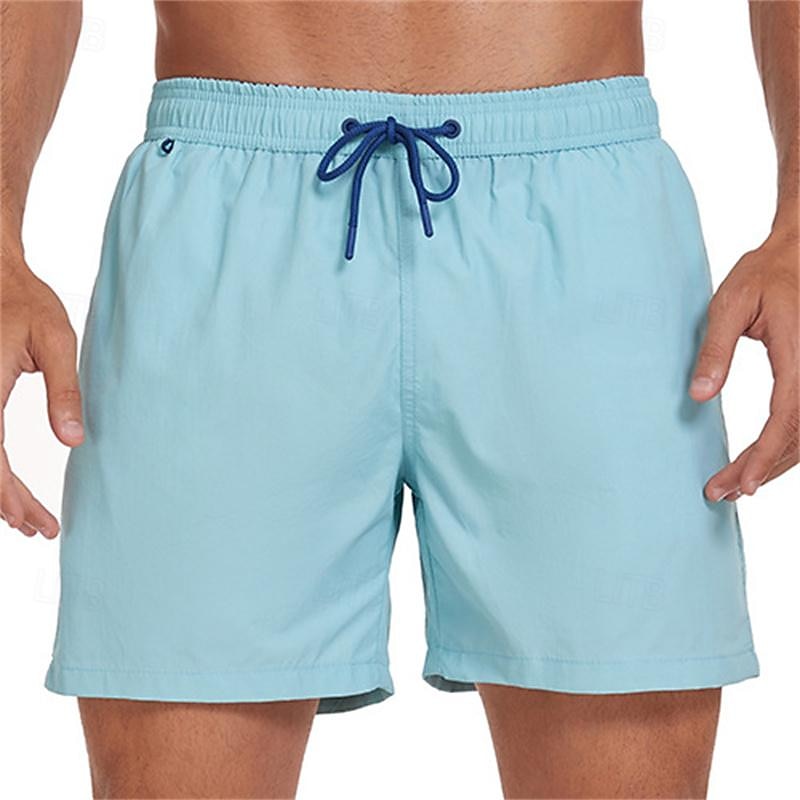 Hombre Pantalones de Surf Pantalones de Natación Boxers de Natación Correa Cintura elástica Plano Comodidad Secado rápido Corto Festivos Playa Fin de semana Moda Casual Azul cielo Sandía Roja 2025 - $21.99 –P1