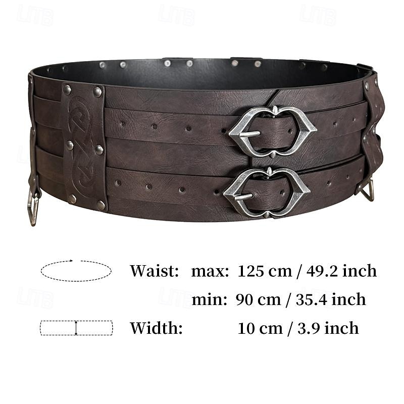 Retro Vintage Medieval Renaissance Masquerade Waist Belt Viking Celtic Knight Fancy Dress Men's Viking Carnival Masquerade Renaissance Fair LARP Ren Faire Adults' Waist Belt 2025 - $31.99 –P8