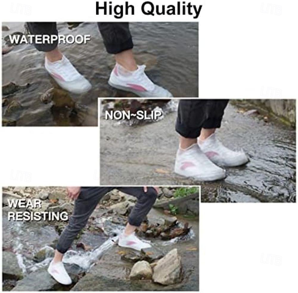 copriscarpe impermeabili, copriscarpe antiscivolo resistenti all'acqua, protezioni copriscarpe antipioggia in gomma siliconica per bambini, uomini, donne del 2025 a $4.99 –P2