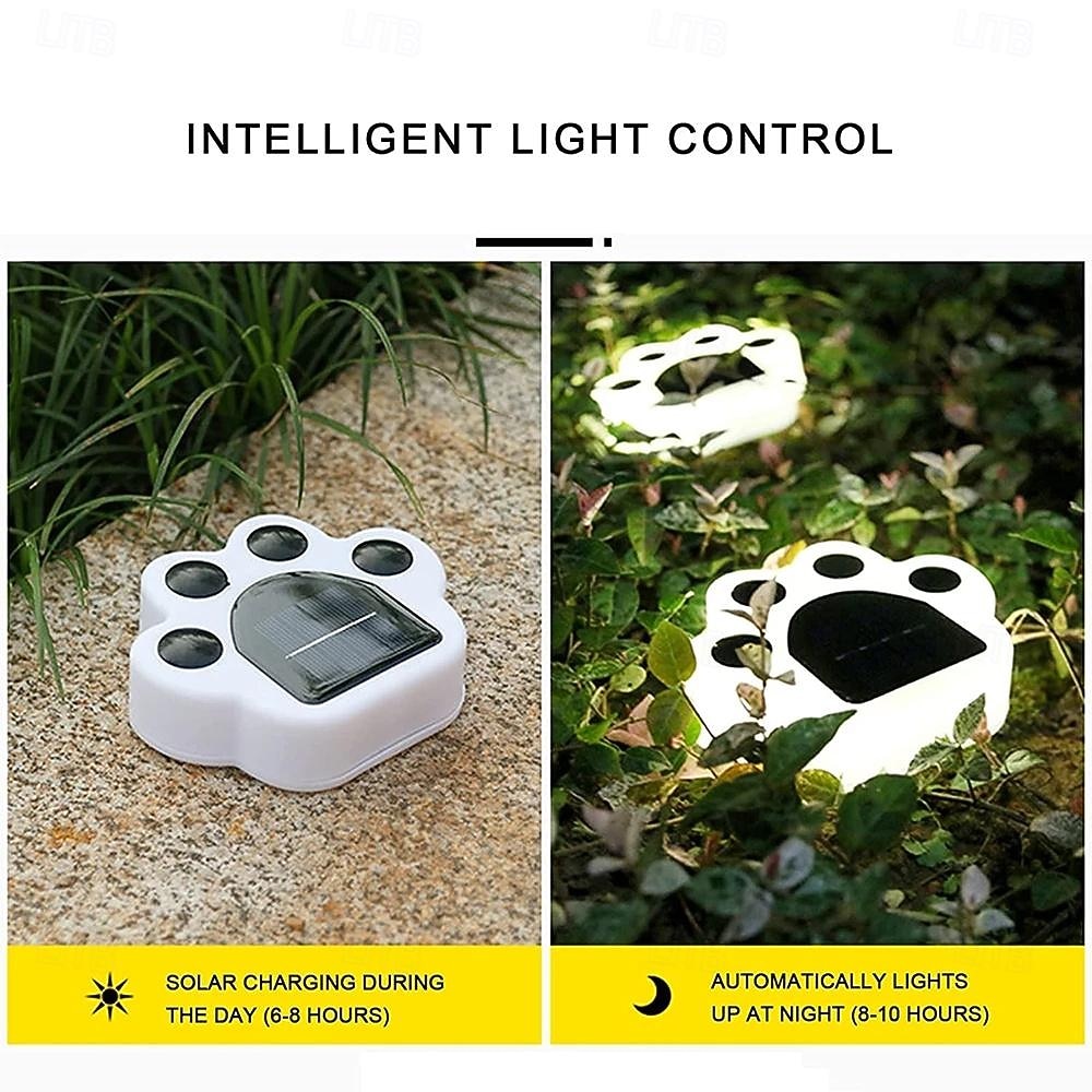 1/4pcs Outdoor Solar Cat Paw Lawn Lights, Solar Cute Cat Paw Deck Lights Ground Lamps LED Cat Paw Scene Light Landscape Light 2026 - $12.99 –P4