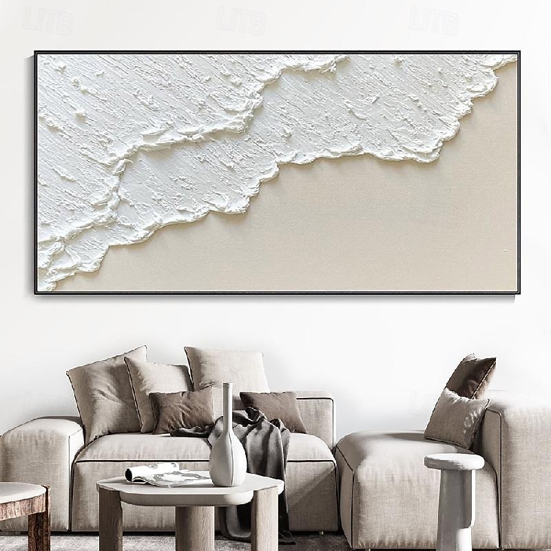 weiße Wellen abstrakte Malerei handgemachte weiße Wand Kunst horizontale Malerei Kunst weiß strukturierte Welle Malerei Wand Kunst weiß Leinwand Ölgemälde Wand Kunst weiß abstrakte Ozean Wand Kunst 2025 - $69.99 –P11