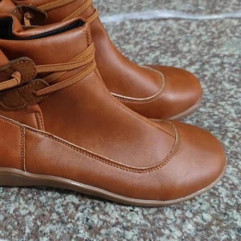 bottines décontractées marron pour femmes avec sangles à double boucle - chaussures confortables au quotidien pour l'automne et l'hiver de 2025 ? $29.99 –P7