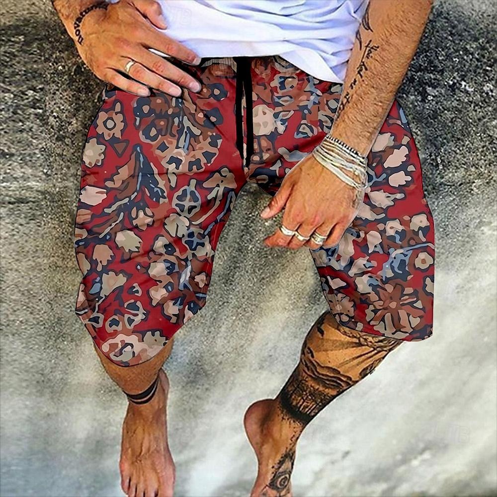 Herr Shorts Sommarshorts Beach Shorts Elastisk midja Mönster Grafiska tryck Utomhus Knelängd Dagligen Strand Hawaiisk Designer 1 2 Microelastisk 2025 - $18.99 –P6