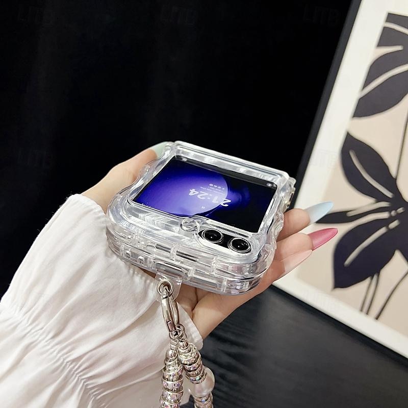 2025年 電話 ケース 用途 サムスンのギャラクシー Zフリップ6 Z Flip 5 Z Flip 4 Z Flip 3 バックカバー リストストラップ付き 耐衝撃 TPU  コレクション – $14.99 –P8