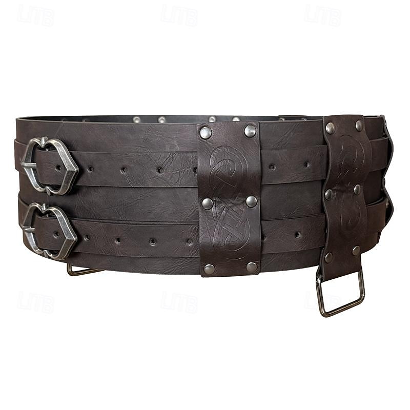 Retro Vintage Medieval Renaissance Masquerade Waist Belt Viking Celtic Knight Fancy Dress Men's Viking Carnival Masquerade Renaissance Fair LARP Ren Faire Adults' Waist Belt 2025 - $31.99 –P5