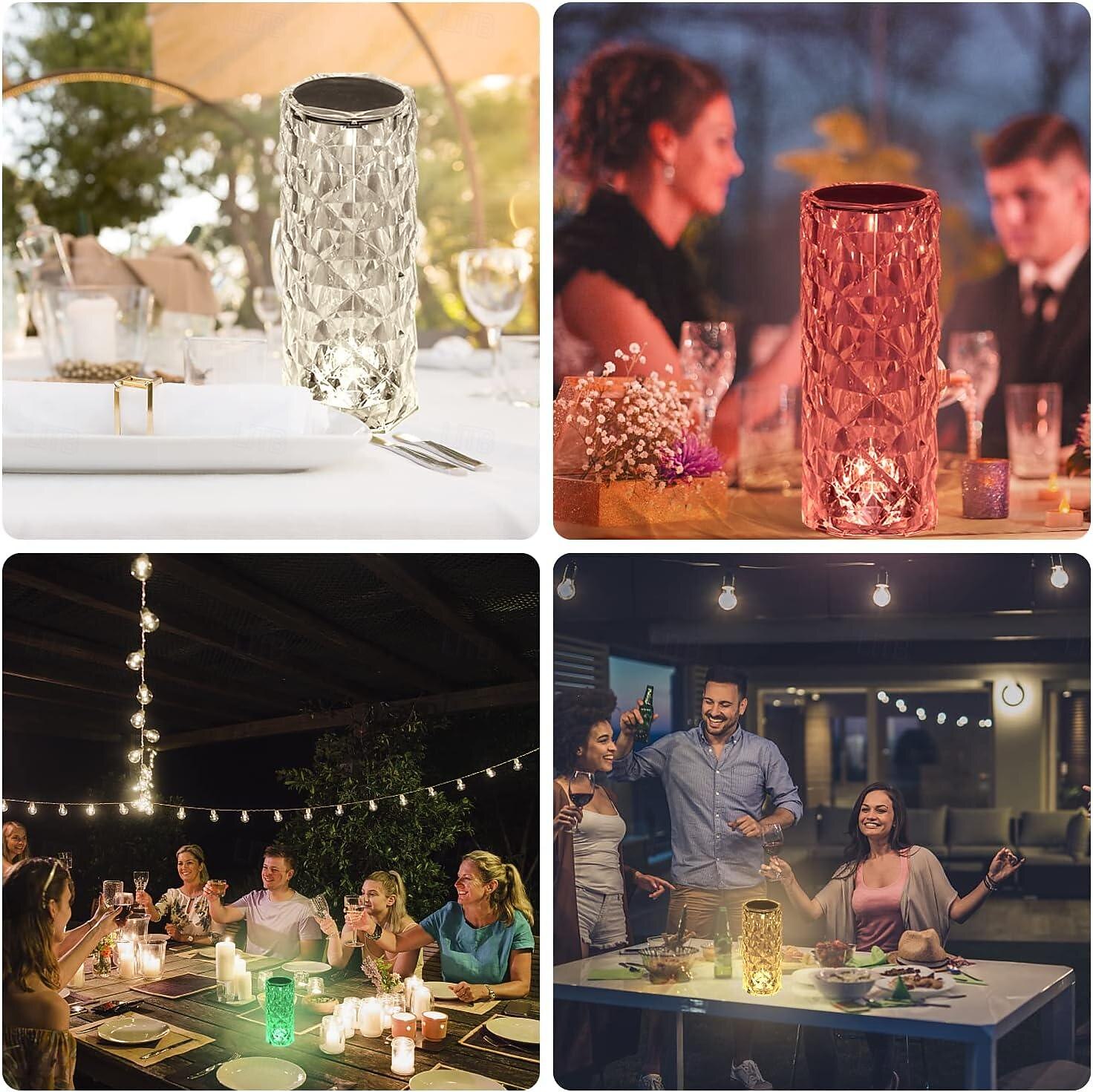 lampada da tavolo in cristallo 16 colori con telecomando, luce notturna a colori rgb per San Valentino, cristallo rosa a forma di diamante, luce tattile, camera da letto, soggiorno, atmosfera festiva, decorazione, regalo di compleanno del 2025 a $14.49 –P4