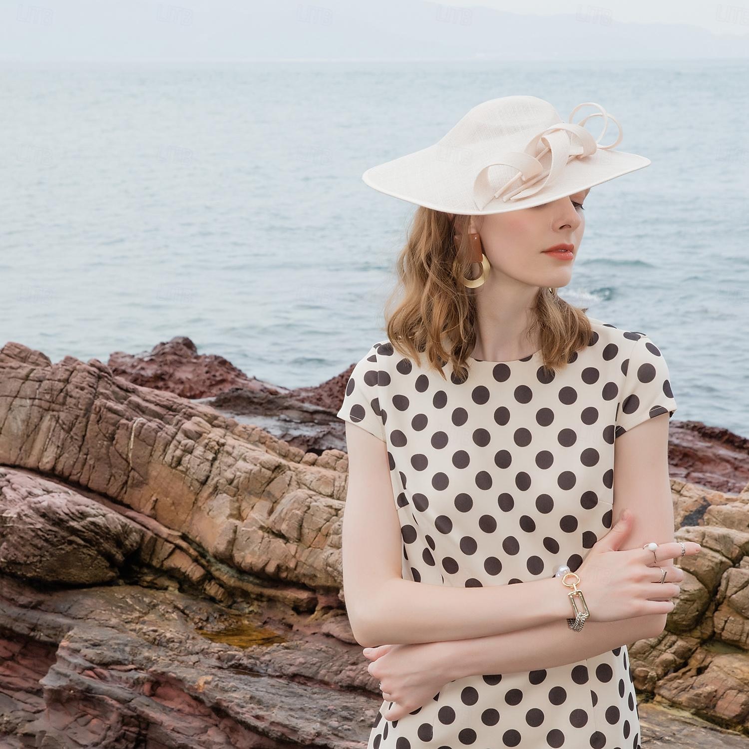 pannebånd hatter lin bowler / cloche lue bøtte lue solhatt bryllup teselskap elegant bryllup med fjær sløyfe hodeplagg hodeplagg 2025 - $50.99 –P7