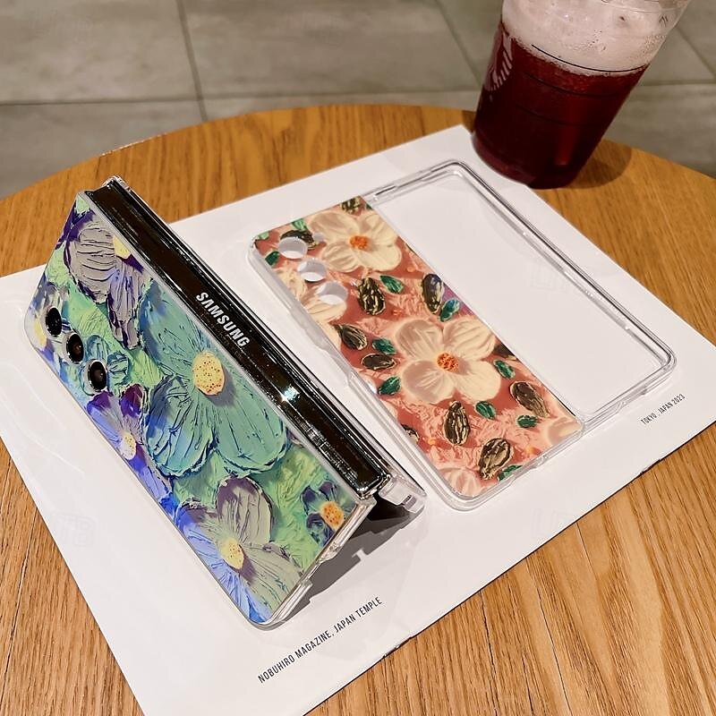 2025年 電話 ケース 用途 サムスンのギャラクシー Zフォールド6 Z Fold 5 Z Fold 4 Z Fold 3 バックカバー 超薄型 耐衝撃 花 TPU コレクション – $18.99 –P13