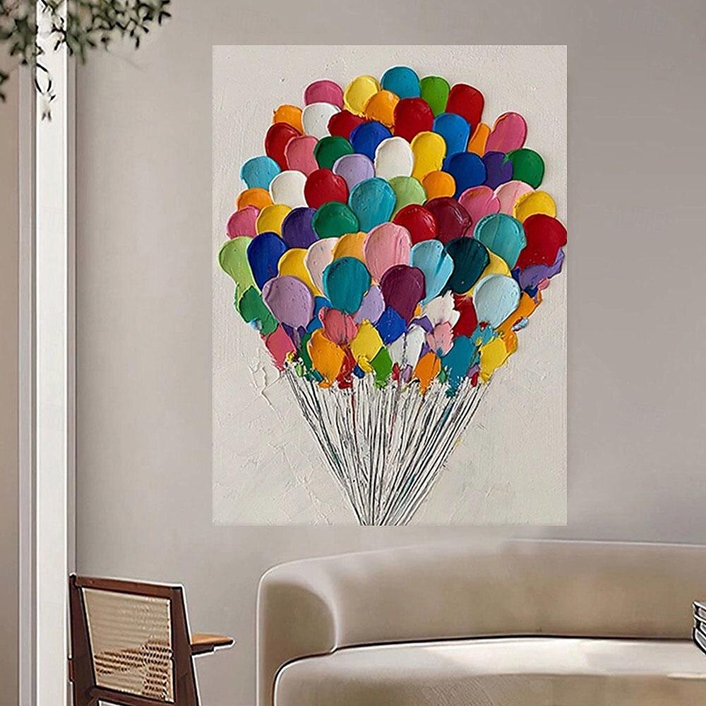 kleurrijke abstracte ballon olieverf handgeschilderde ballon olieverfschilderijen abstracte kunst schilderij muur kunst moderne canvas kunst schilderij voor woonkamer slaapkamer hotel bar 2025 - $116.99 –P5