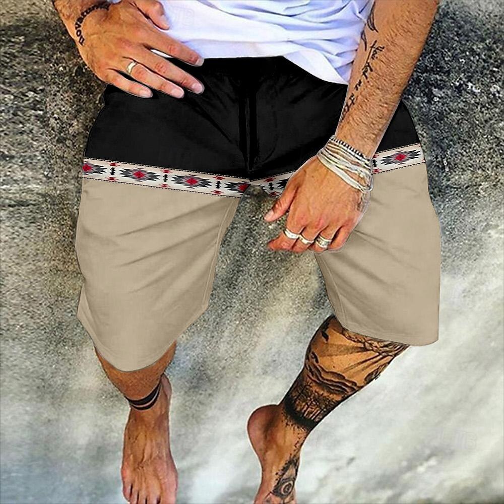 Herre Shorts Sommershorts Strandshorts Elastisk midje Trykt mønster Grafiske trykk Utendørs Knelengde Daglig Strand Hawaiisk Designer 1 2 Mikroelastisk 2025 - $23.99 -P2