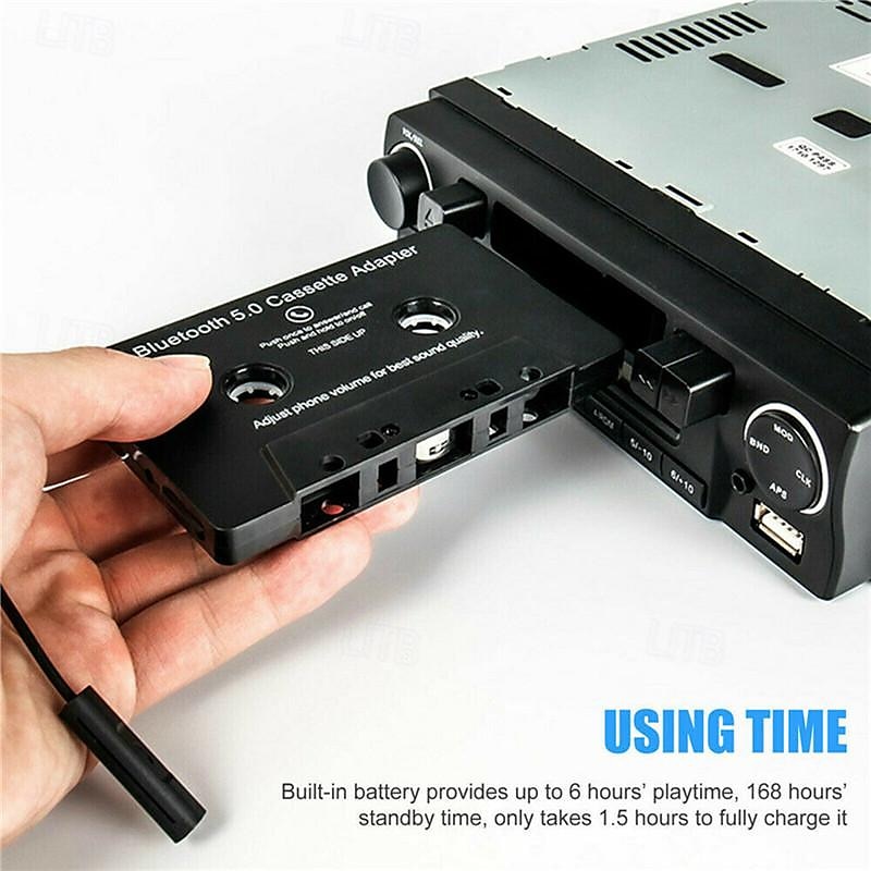 Bluetooth 5.0 auto audio stereo cassette voertuig Bluetooth tape converter cassettespeler auto mp3 handsfree telefoonboek voor iPhone 2025 - $26.99 –P2