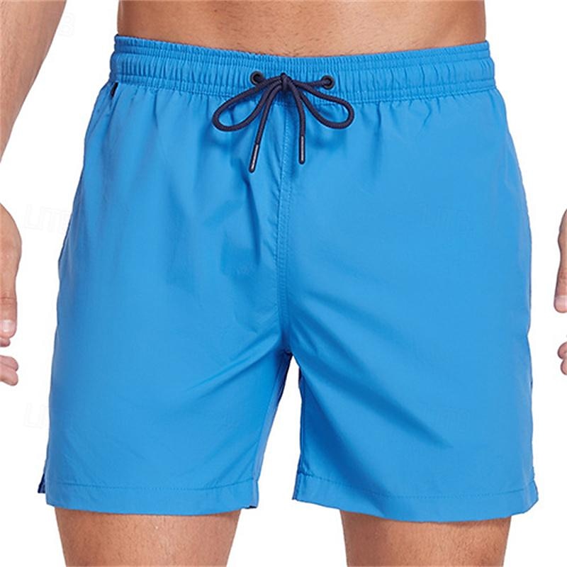 Hombre Pantalones de Surf Pantalones de Natación Boxers de Natación Correa Cintura elástica Plano Comodidad Secado rápido Corto Festivos Playa Fin de semana Moda Casual Azul cielo Sandía Roja 2025 - $21.99 –P4