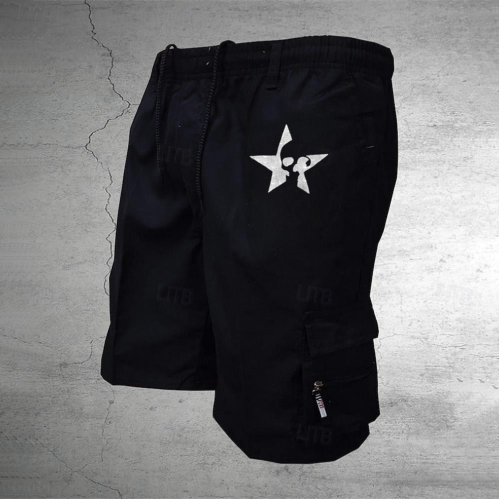 Per uomo Pantaloncini tattici Pantaloncini modello cargo Pantaloncini A cordoncino Vita elastica Multi tasca Teschi Indossabile Breve Esterno Giornaliero Campeggio e hiking Di tendenza Classico Nero del 2025 a $18.99 –P3