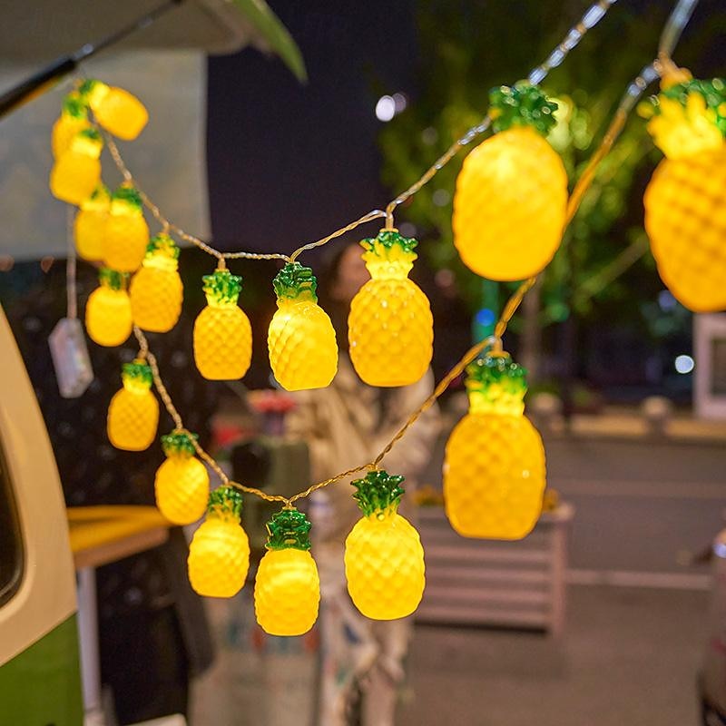 سلسلة أضواء LED على شكل فاكهة الصيف 1.5 متر 10 مصابيح 3 متر 20 مصباح LED لحديقة هاواي تعمل بالبطارية الاستوائية المقاومة للماء فلامنغو شجرة جوز الهند والأناناس لتزيين الحفلات الداخلية والخارجية 2025 - $10.99 –P2