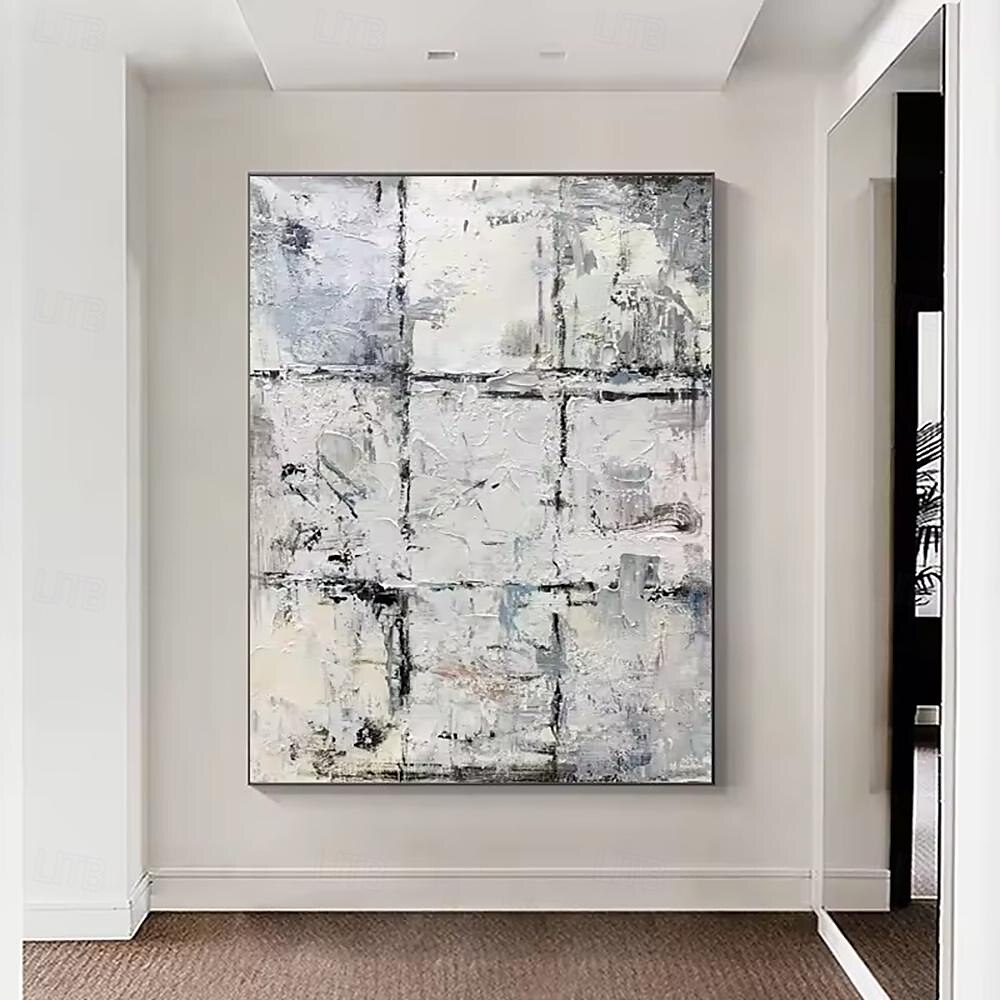 picturi în ulei realizate manual, pânză, artă de perete, decorare modernă, simplitate, alb-negru, abstract pentru decorarea casei, laminată, fără rame, pictură neîntinsă 2025 - $50.99 –P1