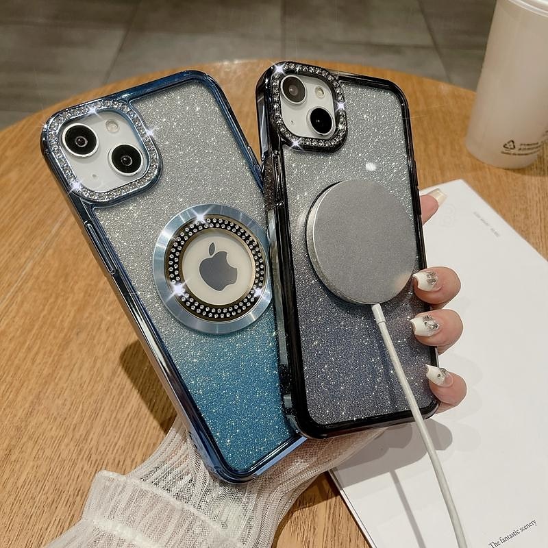2025年 電話 ケース 用途 iPhone 16 iPhone 15 プロマックスプラス iPhone 14 13 12 11 Pro Max Plus バックカバー ワイヤレス充電をサポート ブリンブリングリッターシャイニー 耐衝撃 TPU 仕上げ  コレクション – $18.99 –P11