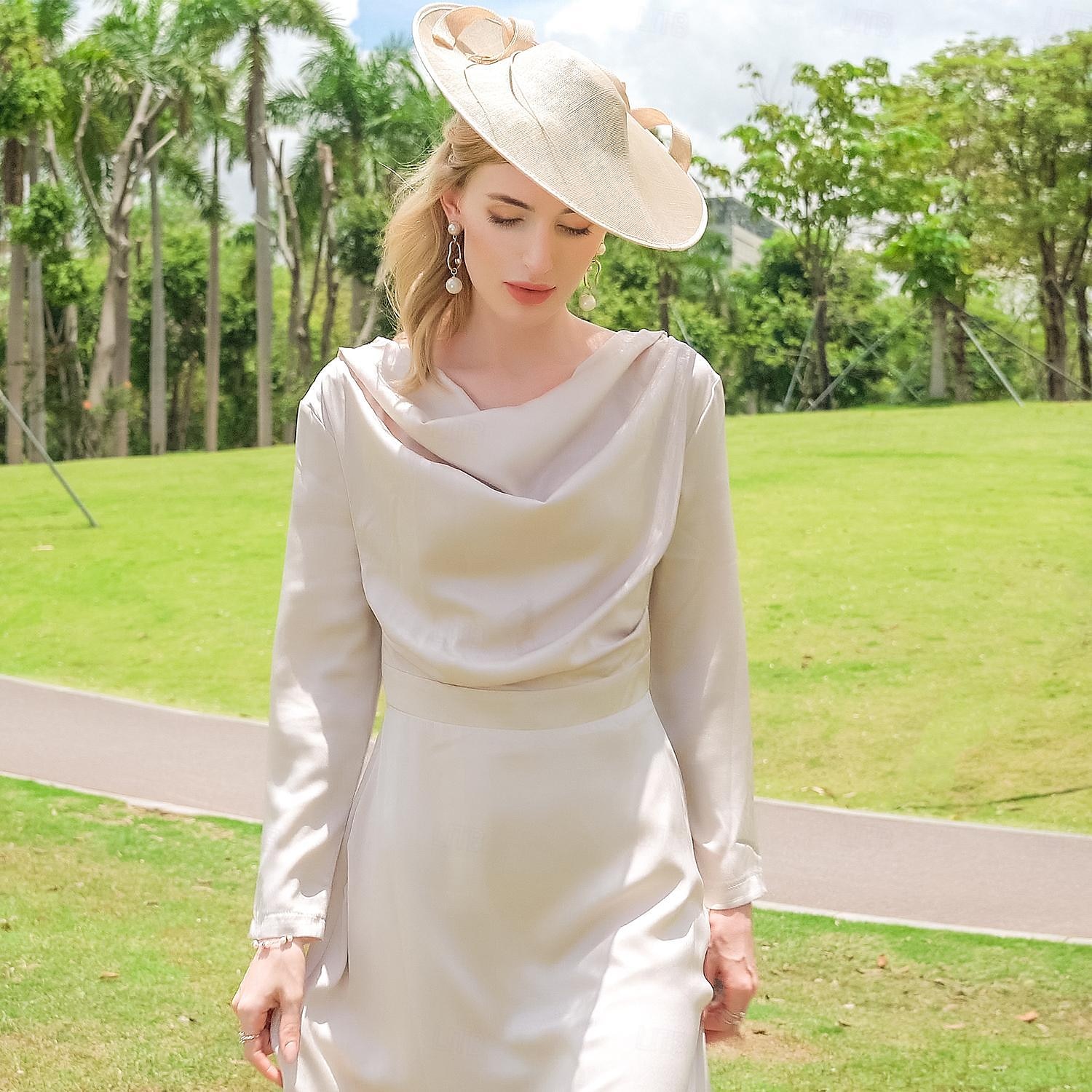 pannebånd hatter lin bowler / cloche lue bøtte lue solhatt bryllup teselskap elegant bryllup med fjær sløyfe hodeplagg hodeplagg 2025 - $50.99 –P12