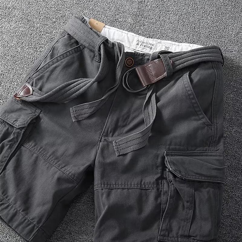 Men's Tactical Shorts Cargo Shorts Shorts Buttons Drawstring Multi Pocket Plain Wearable Short Outdoor Daily Camping & Hiking Fashion Classic Black White 2025 - $26.99 –P14