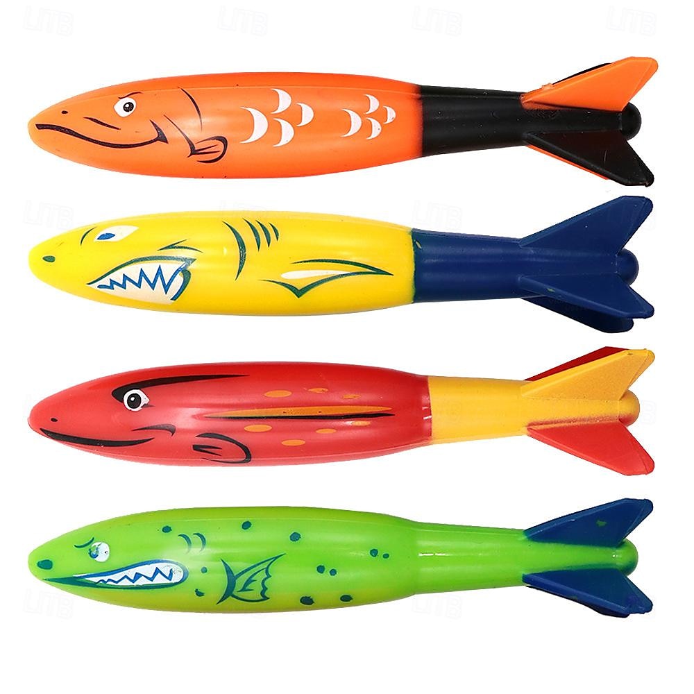 Jouets de piscine de plongée, natation sous-marine, lancer de requin torpille de plongée, paquet de 4 de 2025 ? $19.34 –P6