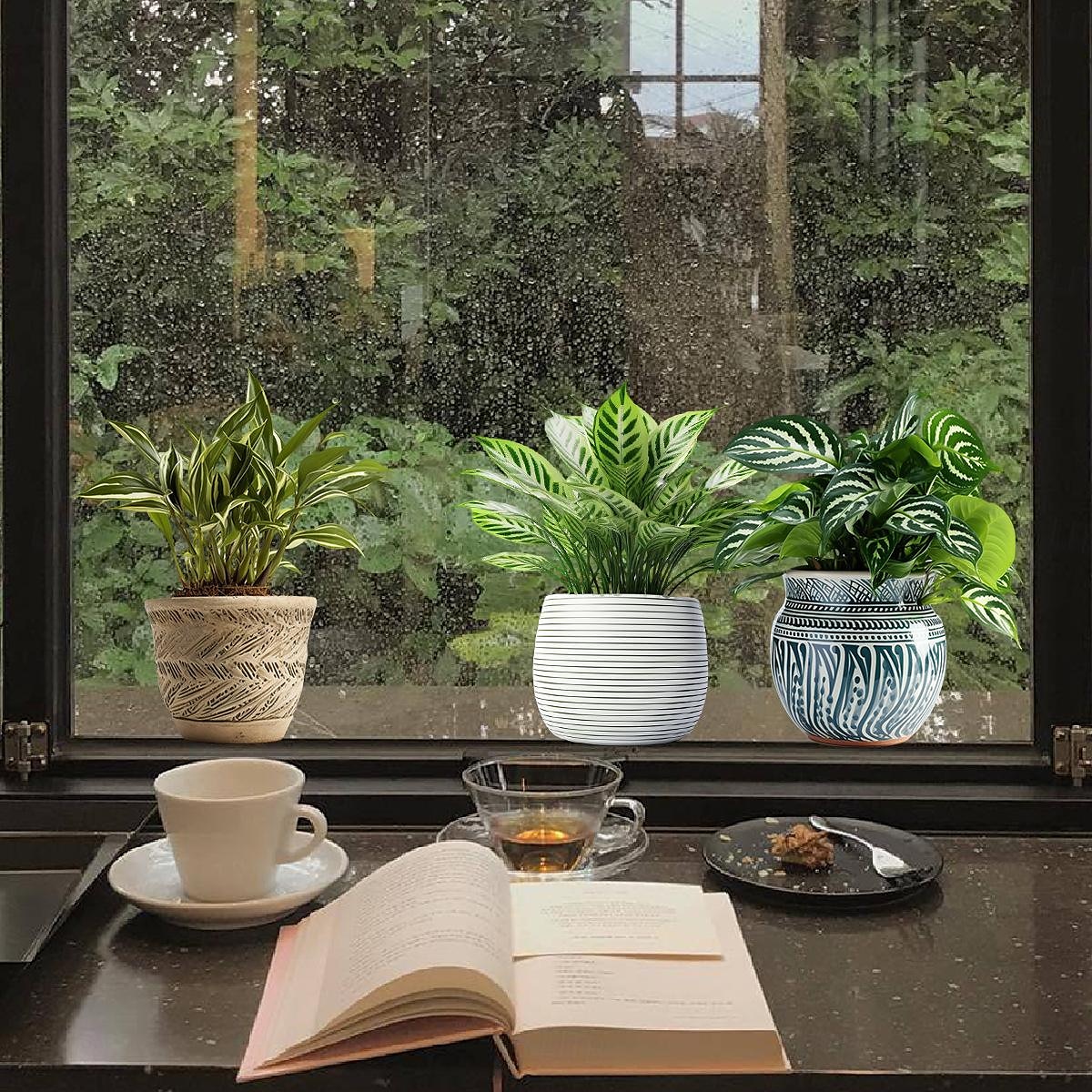 Calcomanías autoadhesivas de pared de plantas en 3D: calcomanías impermeables, resistentes a la suciedad y fáciles de despegar y pegar para sala de estar, dormitorio, cocina y oficina: transforme su 2025 - $10.99 –P6