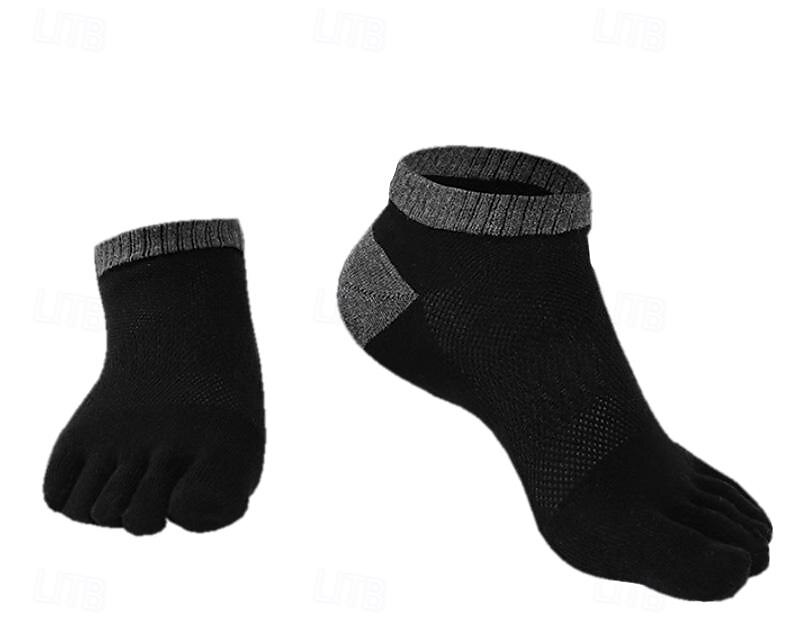 Herren 3 Paare Ankle Socken Zehensocken Niedrig geschnittene Socken Schwarz Weiß Farbe Farbblock Freizeitskleidung Urlaub Wochenende Patchwork Mittel Sommer Frühling & Herbst Stilvoll Brautkleider 2025 - $23.99 -P12