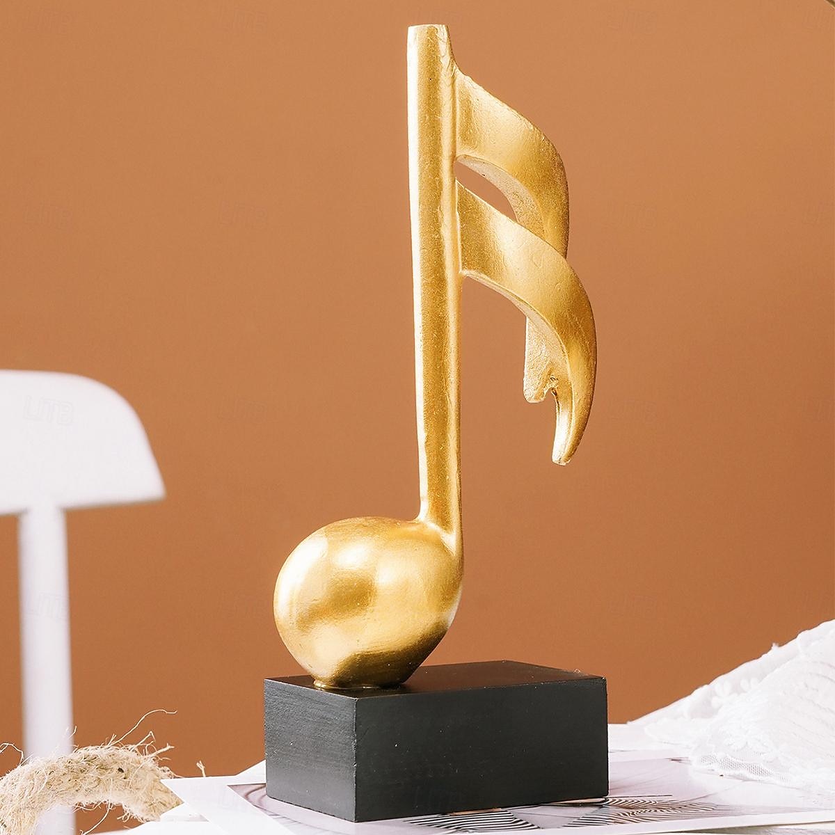 Figuritas de notas musicales, escultura musical, estatua artesanal, decoraciones de mesa para amantes del piano, recuerdos de músicos, decoración para el hogar y la Oficina 2025 - $9.49 –P3