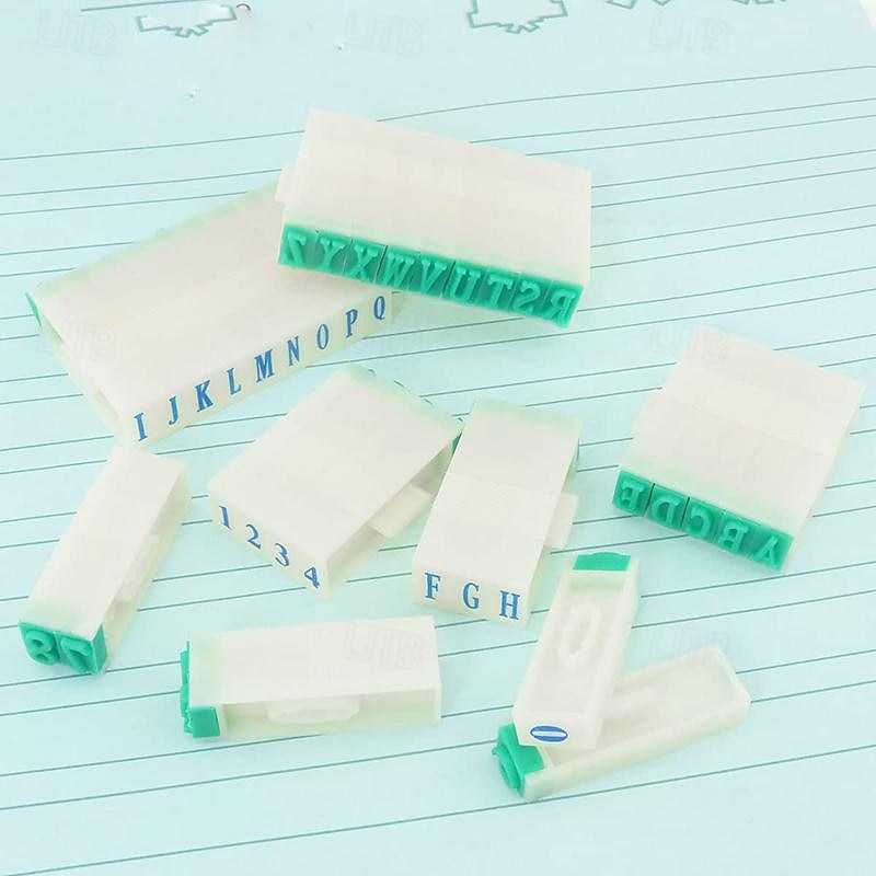 2 Sets abnehmbarer Zahlen-Buchstabenstempel, Alphabet-Kombinationssatz A-Z, Ziffern 0-9 für Kartenanhänger, Scrapbook, Basteln, Unterrichten 2025 - $11.99 –P2