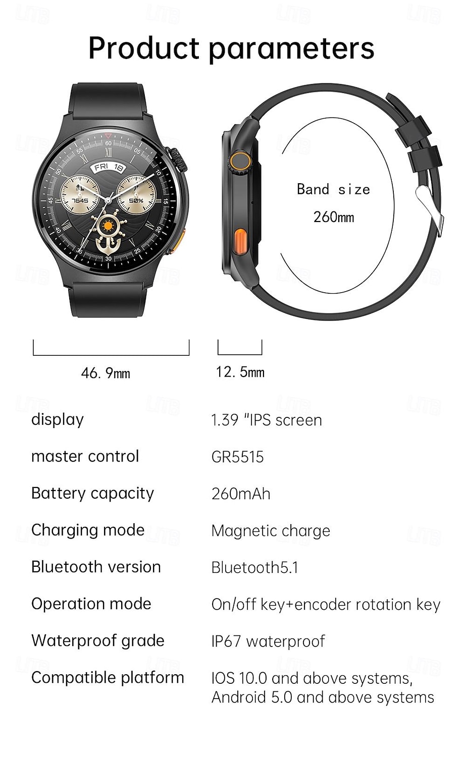 696 QW49 Εξυπνο ρολόι 1.39 inch Έξυπνο ρολόι Bluetooth ΗΚΓ + PPG Βηματόμετρο Υπενθύμιση Κλήσης Συμβατό με Android iOS Γυναικεία Άντρες Κλήσεις Hands-Free Υπενθύμιση Μηνύματος IP 67 Θήκη ρολογιού 47mm 2025 - $48.99 –P20
